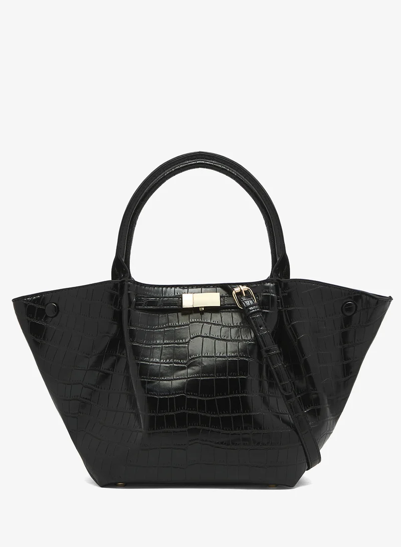 ELLA Croc Print Top Handle Tote Bag